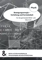 Vorschau - Arbeitsblätter - Bewegungsenergie - Übungsaufgaben mit Lösungen - Deckblatt