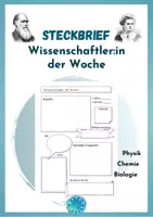 Vorschau - Arbeitsblätter - Forscher-Steckbrief - Wissenschaftler*in der Woche - Deckblatt