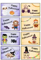 Vorschau - Mal- und Bastelvorlagen - Feriengruß Halloween - Faultierklasse - Seite 1