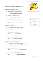Aperçu - Feuilles d'exercices - Anglais - Passé simple : questions - étape par étape / English : Simple Past Questions - step by step - Page de couverture