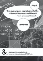 Vorschau - Stundenentwürfe - Lehrprobe Magnetismus (Kl. 8) – Magnetisches Feld (Note 1) - Seite 1