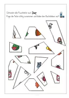 Vorschau - Mal- und Bastelvorlagen - M, Puzzle, Anlaut, Anfangsunterricht, Buchstabe M, - Seite 1