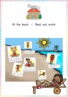 Vorschau - Bildkarten - At the beach - Read and match - Deckblatt