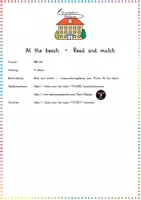 Vorschau - Bildkarten - At the beach - Read and match - Seite 1