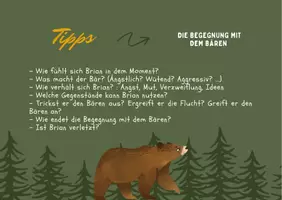 Vorschau - Arbeitsblätter - "Allein in der Wildnis" - Begegnung mit dem Bären - Deckblatt