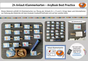 Vorschau - Fördermaterial/Inklusion - 24 Anlaut-Klammerkarten M, L, O, A - Seite 1