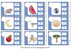 Vorschau - Fördermaterial/Inklusion - 24 Anlaut-Klammerkarten M, L, O, A - Deckblatt