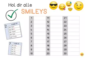 Vorschau - Arbeitsblätter - SMILEY BOX Deutsch FRESCH-Methode Verlängern Ableiten Freiarbeit - Seite 1