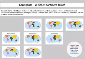 Vorschau - Bildkarten - Welcher Kontinent fehlt? #fetzige55 - Deckblatt