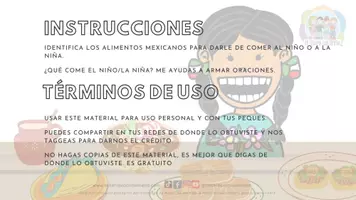 Vista previa - Manualidades / Dibujos para colorear - Paquete: ¿Qué come? Alimentos mexicanos. - página 2