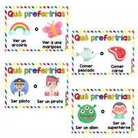 Vista previa - Tarjetas / Manipulativos - Que preferirias cards - página 1
