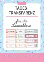 Vorschau - Bildkarten - Tagestransparenz (Stundenplan) - Lamaklasse - Deckblatt