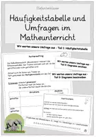 Vorschau - Unterrichtsreihen - Kurzreihe zum Thema Häufigkeitstabelle & Umfrage durchführen und auswerten - Deckblatt