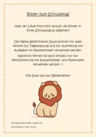 Vorschau - Mal- und Bastelvorlagen - Klassentier Löwe Alex / Löwenklasse - bunte Cliparts - Seite 1