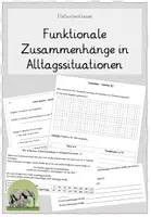 Vorschau - Arbeitsblätter - Einführung Funktionaler Zusammenhang in Alltagssituationen - Deckblatt