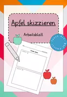 Vorschau - Arbeitsblätter - Der Apfel - Skizzenvorlage - Deckblatt