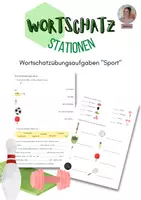 Vorschau - Arbeitsblätter - Wortschatz "Sport": Übungsaufgaben - Deckblatt