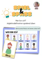 Vorschau - Spiele - Wer bin ich? Adjektivdeklination spielerisch üben - Deckblatt