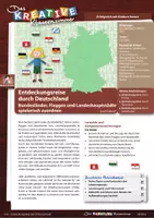 Vorschau - Stundenentwürfe - Entdeckungsreise durch Deutschland - Bundesländer, Flaggen und Hauptstädte spielerisch zuordnen - Landeskunde #demokratiestärken - Deckblatt
