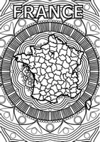 Aperçu - Affichage - Carte de France avec Mandala à colorier - Page 1