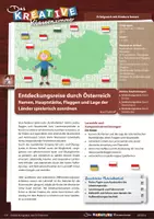 Vorschau - Unterrichtsreihen - Entdeckungsreise durch Österreich - Bundesländer, Flaggen und Hauptstädte spielerisch zuordnen - Landeskunde - Deckblatt