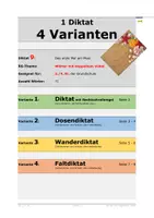 Vorschau - Arbeitsblätter - 4 Diktatformen zum RS-Thema "Wörter mit doppeltem Vokal" (9) - Deckblatt