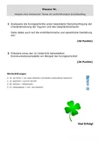 Vorschau - Klassenarbeiten - Kurzgeschichte - Kommunikationstheorien - Klausur mit EHZ - Wohmann - Ein netter Kerl - Analyse, Interpretation - Seite 1