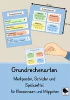 Vorschau - Fördermaterial/Inklusion - Plakate, Merkposter und Spickzettel: Grundrechenarten - Deckblatt