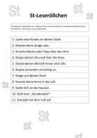 Vorschau - Arbeitsblätter - Leseröllchen zum Buchstabenpaar "St" - Deckblatt