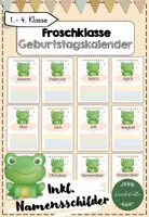 Vorschau - Bildkarten - Froschklasse Geburtstagskalender - Deckblatt