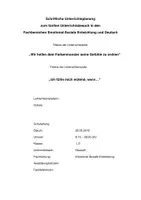 Vorschau - Stundenentwürfe - Schriftliche Unterrichtsplanung "Wir helfen dem Farbenmonster seine Gefühle zu ordnen" für Klasse 1/2 - Seite 1