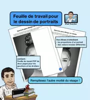 Aperçu - Feuilles d'exercices - ART: Pratique un portrait (pour gauchers et droitiers) PDF - Page de couverture