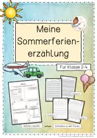 Vorschau - Arbeitsblätter - Meine Sommerferienerzählung - Klasse 2-4 (Sommerferien) - Deckblatt