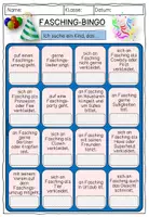 Vista previa - Unidades / Secuencias / Situaciones de Aprendizaje - Alemán Bingo Fasching - Spiel zum Austausch und besseren Kennenlernen in der Klasse - página 2