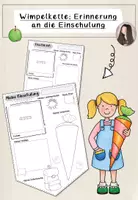 Vorschau - Arbeitsblätter - Erinnerung an die Einschulung (Wimpelkette) - Deckblatt