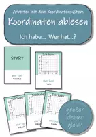 Vorschau - Spiele - Punkte im Koordinatensystem - Ich habe…Wer hat…? (Mathematikspiel) - Deckblatt