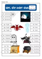 Vorschau - Stationenlernen - Klammerkarten DaZ Gruselgeschichte - Halloween Artikel - Seite 3