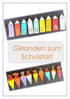 Vorschau - Mal- und Bastelvorlagen - Schulstart Deko 1. Schultag Girlanden - Deckblatt