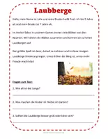 Vorschau - Arbeitsblätter - Kurzgeschichten Herbst - Fragen zum Leseverständnis - Seite 3