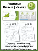 Vorschau - Arbeitsblätter - Arbeitsheft Drei- und Vierecke mit Erklärvideos, Onlineübungen und Lösungen - Deckblatt