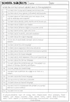 Vista previa - Hojas de trabajo - SCHOOL SUBJECTS - Vocabulary Worksheet (2 versions) - página 2