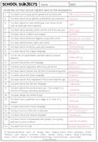 Vista previa - Hojas de trabajo - SCHOOL SUBJECTS - Vocabulary Worksheet (2 versions) - página 3