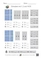 Vorschau - Arbeitsblätter - Kernaufgaben - Einmaleins mit 1, 2 und 10 (6 AB mit Lernvideolink) - Seite 2