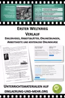 Vorschau - Arbeitsblätter - Arbeitsblatt "Der Erste Weltkrieg - Verlauf" mit Erklärvideo, Lösungen und Onlineübungen - Deckblatt