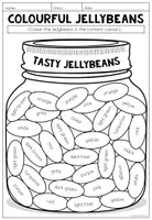 Vista previa - Hojas de trabajo - COLOURS - Colourful Jellybeans - Worksheet - página 1