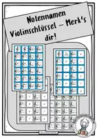 Vorschau - Stationenlernen - Notennamen Violinschlüssel - Merk's dir! - Deckblatt