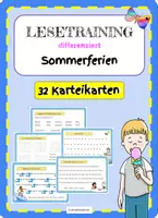 Aperçu - Cartes d'exercices - Apprendre l'allemand - Karteikarten Lesetraining Sommer - Page de couverture