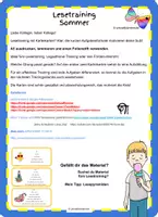 Aperçu - Cartes d'exercices - Apprendre l'allemand - Karteikarten Lesetraining Sommer - Page 1