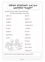 Aperçu - Feuilles d'exercices - Allemand Casse-tête - Vokale einsetzen Wortfeld sagen - Page 2