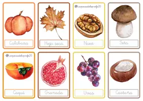 Vista previa - Hojas de trabajo - Material otoño bits, puzles, sumas y restas - página 1